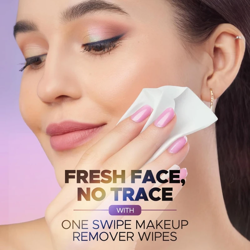 Hilary Rhoda One Swipe Makeup Remover Wipes | Removes Waterproof Makeup | Aleo Vera Infused Makeup Remover Wipes | Hydrating & Cleansing Facial Wipes | Paraben-Free | 25 pcs thumbnail 3